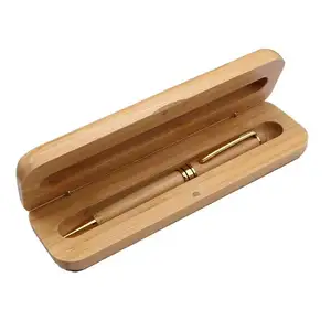 Elegant Bamboo Ballpoint Pen Box Kits with Custom logo Welcome Gifts for Education & Insurance Promotion