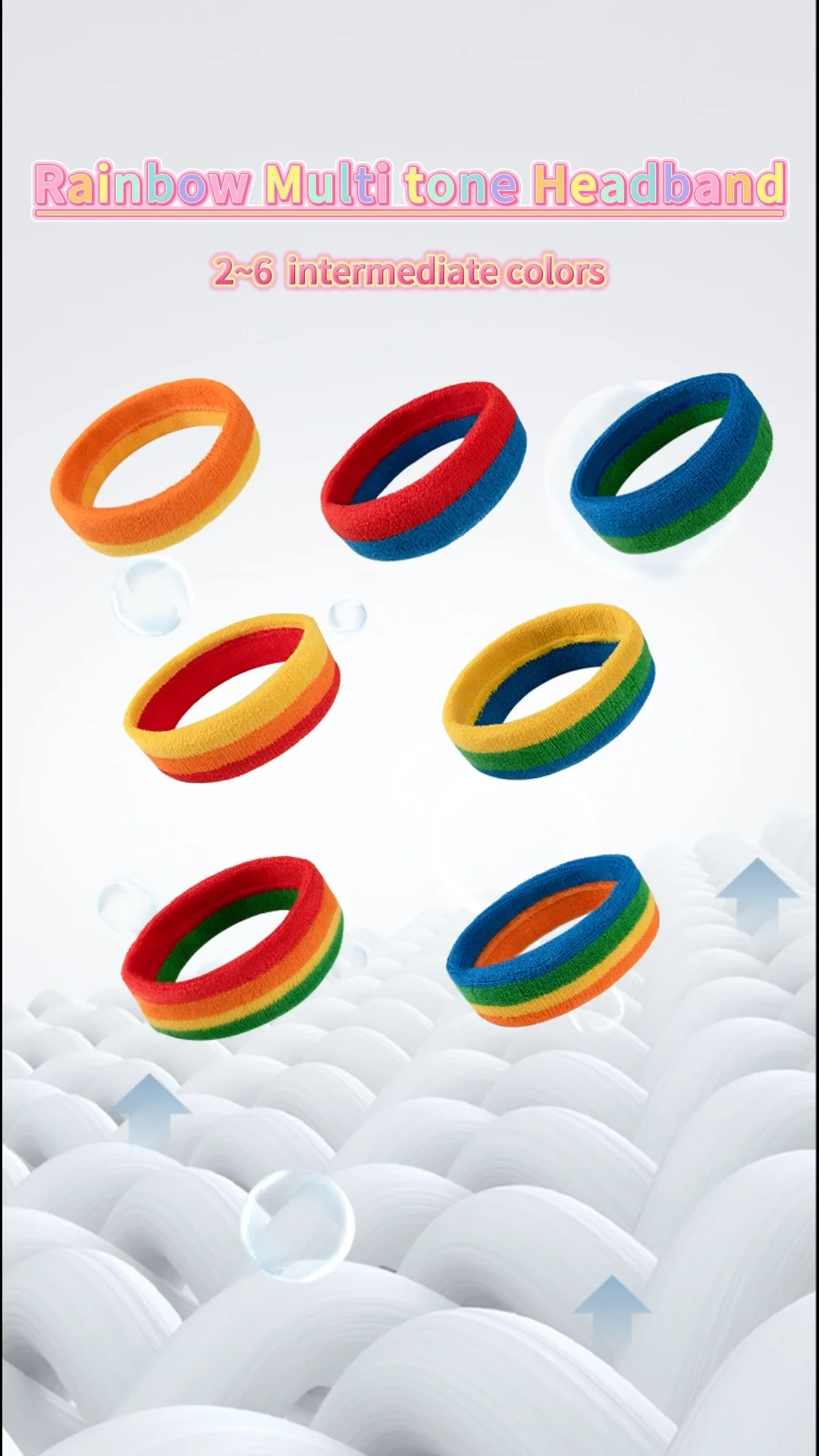 Custom Embroidery Tennis Wrist Bands Breathable Sports Sweatband Towel