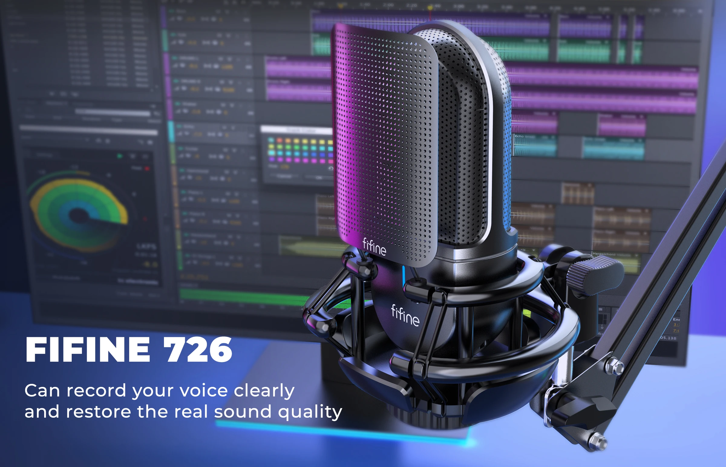 Fifine K726 Professional Microphone Mic Condenser Usb Gaming Microphone Desktop Computer