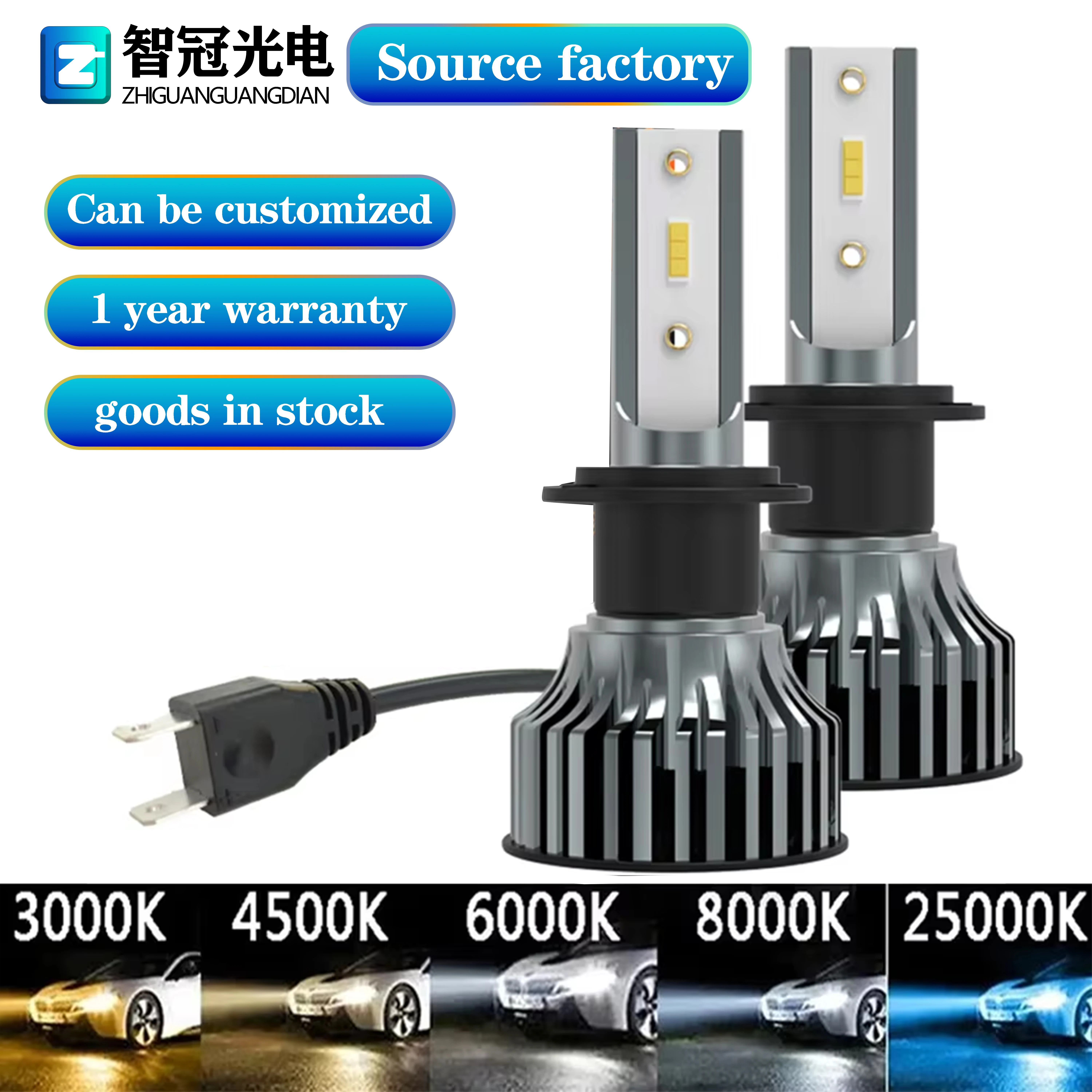 9005 HB3 LED Headlight Bulbs Kit High Beam OEM Headlamp 70W 8000lm 6000K Plus