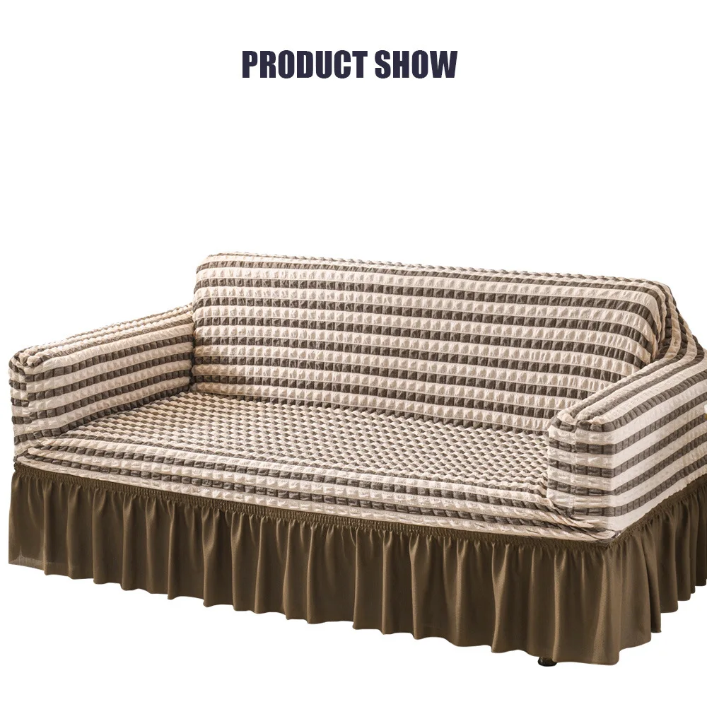 Light Luxury Fabric Sofa Cover Full Package Antislip Bubble Gauze
