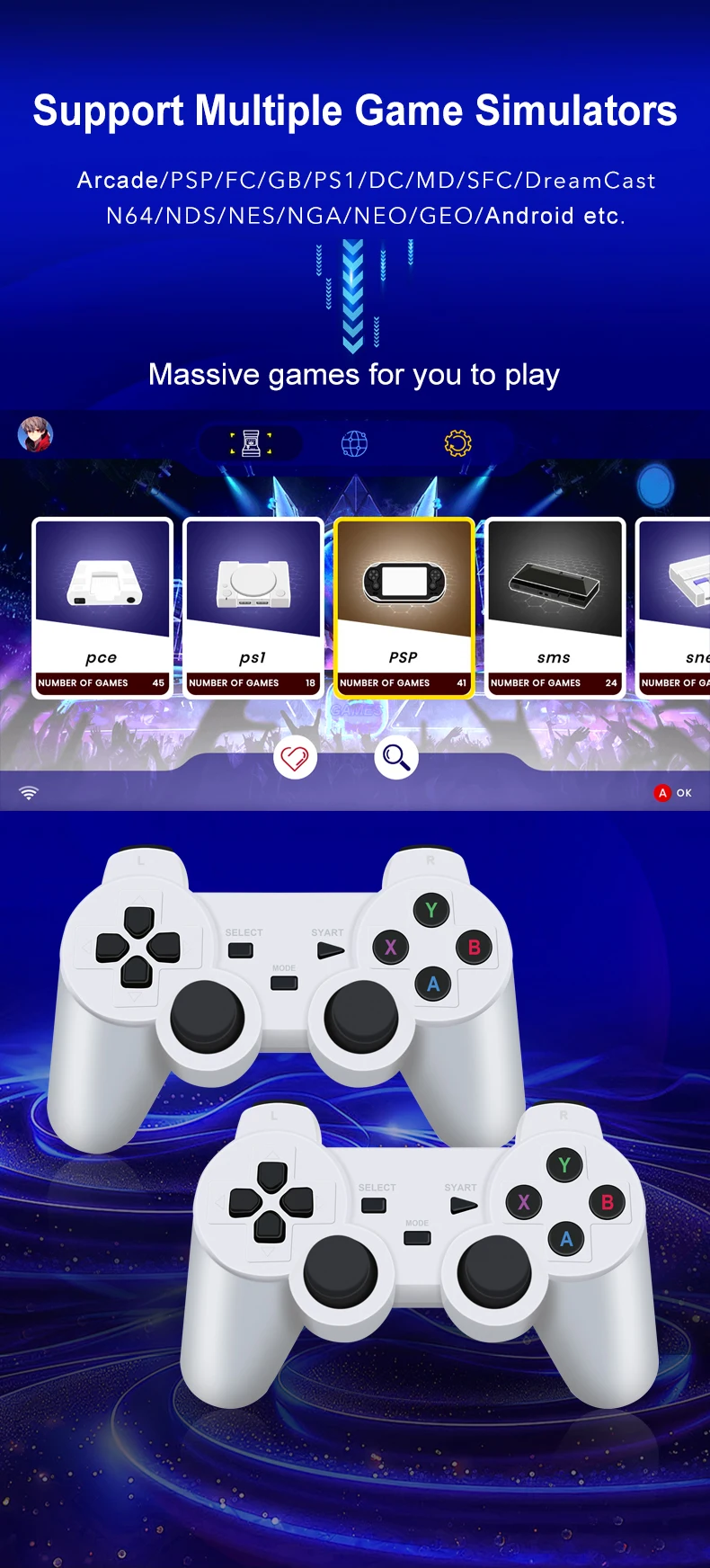 HY00 Portable HY00 Smart 4K 1080P Projector Remote Control Mini HY00 Android Home Game Box