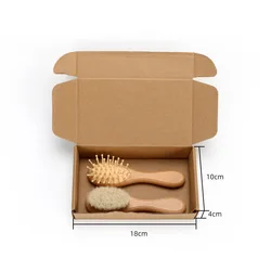 Оптовая продажа, натуральная мягкая деревянная щетка-колыбель из козьей щетины, Детская щетка и расческа для новорожденных, малышей