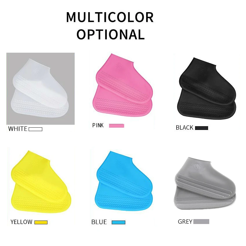 4 Paires De Surchaussures En Silicone Réutilisables - Imperméables, Antidérapantes - Taille L (pointures 38-43) - Pour Hommes Et Femmes
