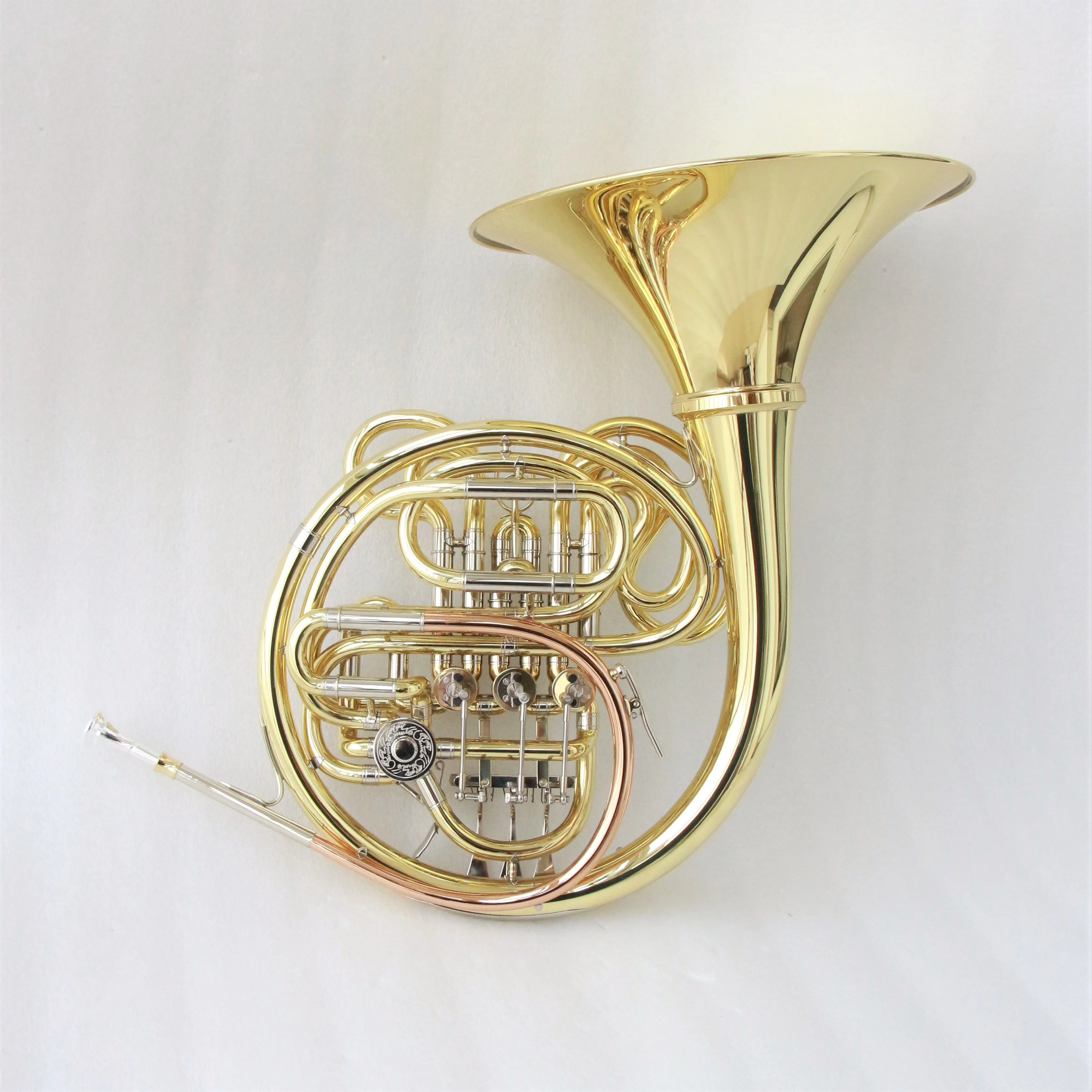 Famous Brand Copy Professional Double French Horn 103 Type Gold Lacquered 4 Key
