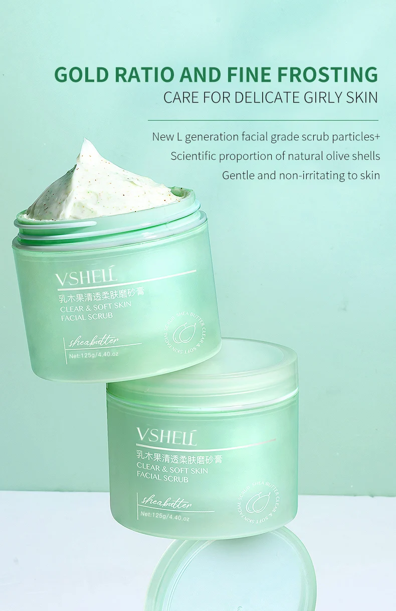 Shea Butter Clarifying Softening Facial Scrub Face Exfoliating Cuticle