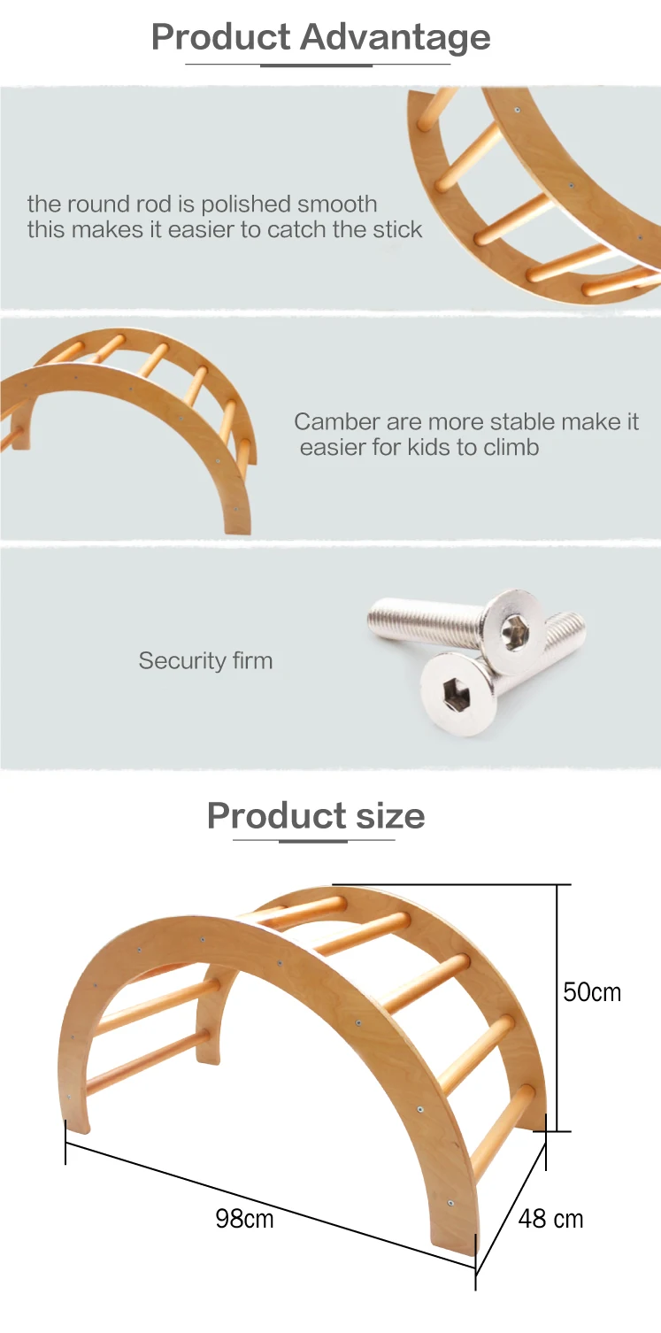 Wooden Indoor Climbers Toy Triangle Climber Kids Climbing Ramp Foldable Slide Climbing Toys For