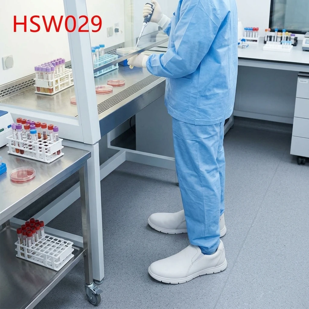 ZYF,Sterile Ward Long Time Stand Anti-Tired Rubber Sole Work Clogs Lab Technician Germ Proof White/black Safety Footwear HSW029