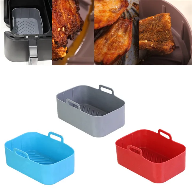 P1424 Non Stick Silicone Mold For Air Fryer Rectangle Air Fryers Liners  Oven Accessories Large Size Air Fryer Silicone Pot - Buy P1424 Non Stick  Silicone Mold For Air Fryer Rectangle Air