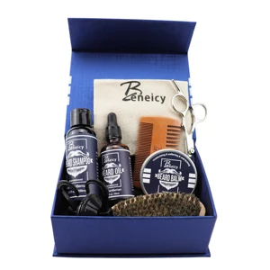 Private Label Hot Selling Beard Oil High Quality Refreshing Beard Growth Balm for Men Complete Kit Included