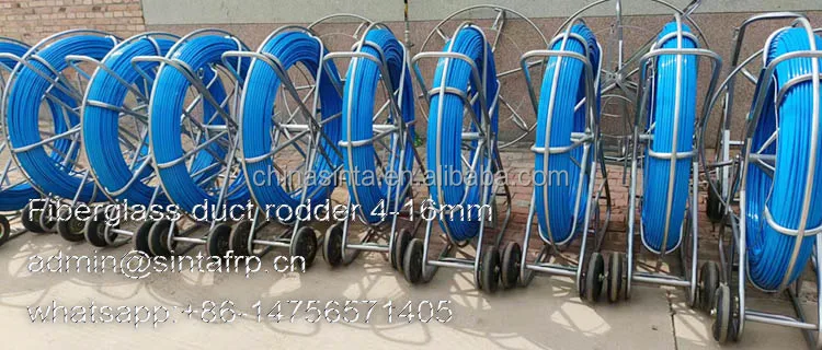 11mm*300m Fiber Optical Cable Reel Fiberglass Cable Push Rodding Snake ...
