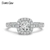 14K White Gold-Cushion Cut