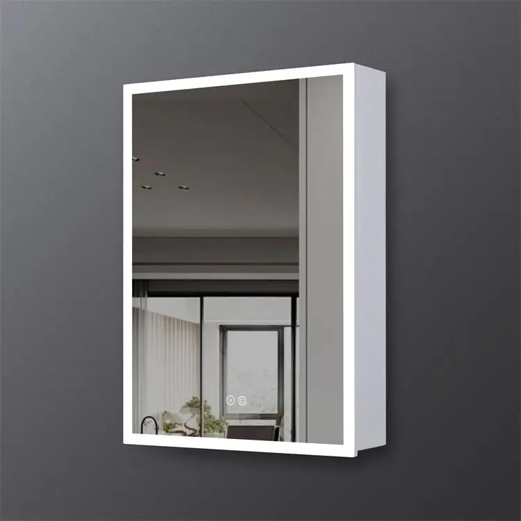Роскошный светодиодный зеркальный шкаф с акриловым освещением металлическая подсветка для ванной комнаты медицинский домашняя мебель