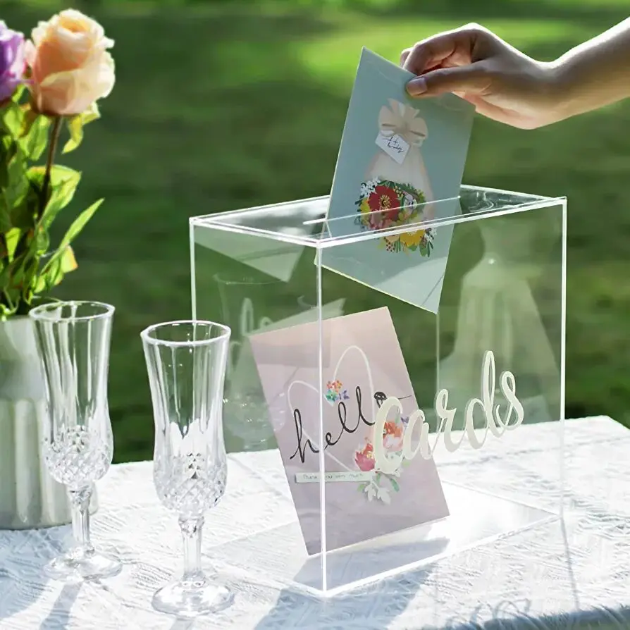 Source Elegant custom acrylic wedding card Box clear Acrylic card