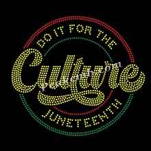 Culture Rhinestone transfer Iron on Juneteenth Motif Designs for Clothing