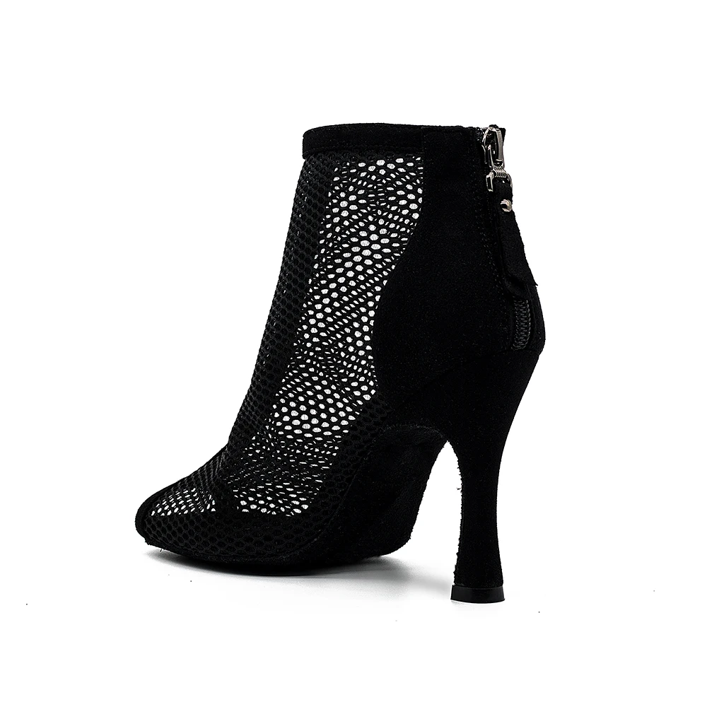 Потрясающие черного цвета женская обувь из сетчатого материала; Бачаты Сальса обувь на высоком каблуке занятий для латинских танцев, туфли на высоком каблуке для танцев; Бесплатная доставка;