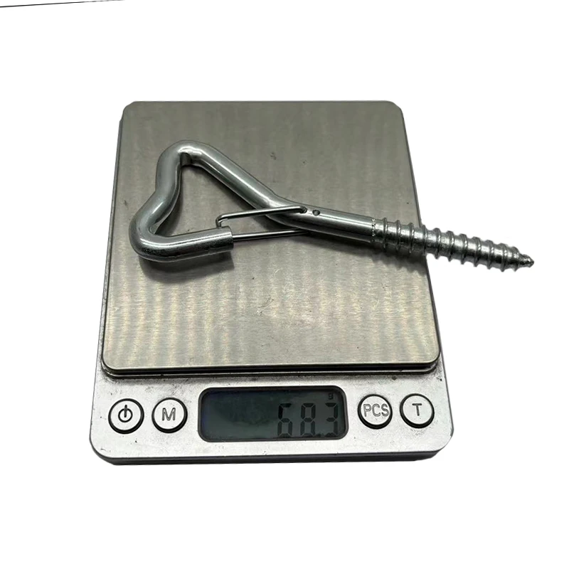 7MM Swing Hook Screw Hardware Eye Bolt Galvanized Spring Snap Hooks Special-shaped Ring Screws Heart Ring Screws