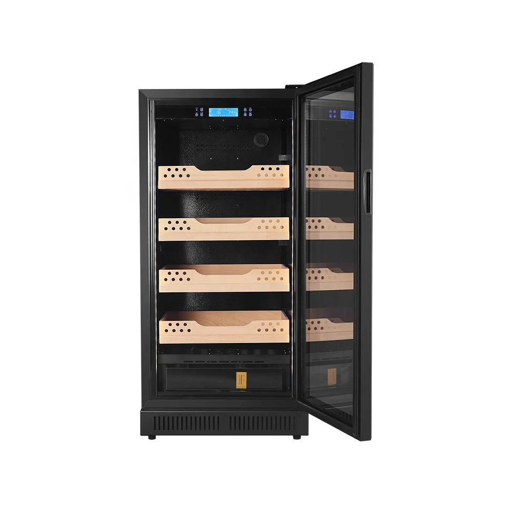 High Quality Wooden Custom Large Storage 228L Cedar Wood Cigar Humidor Cabinet