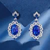 Blue pointed crystal ear studs