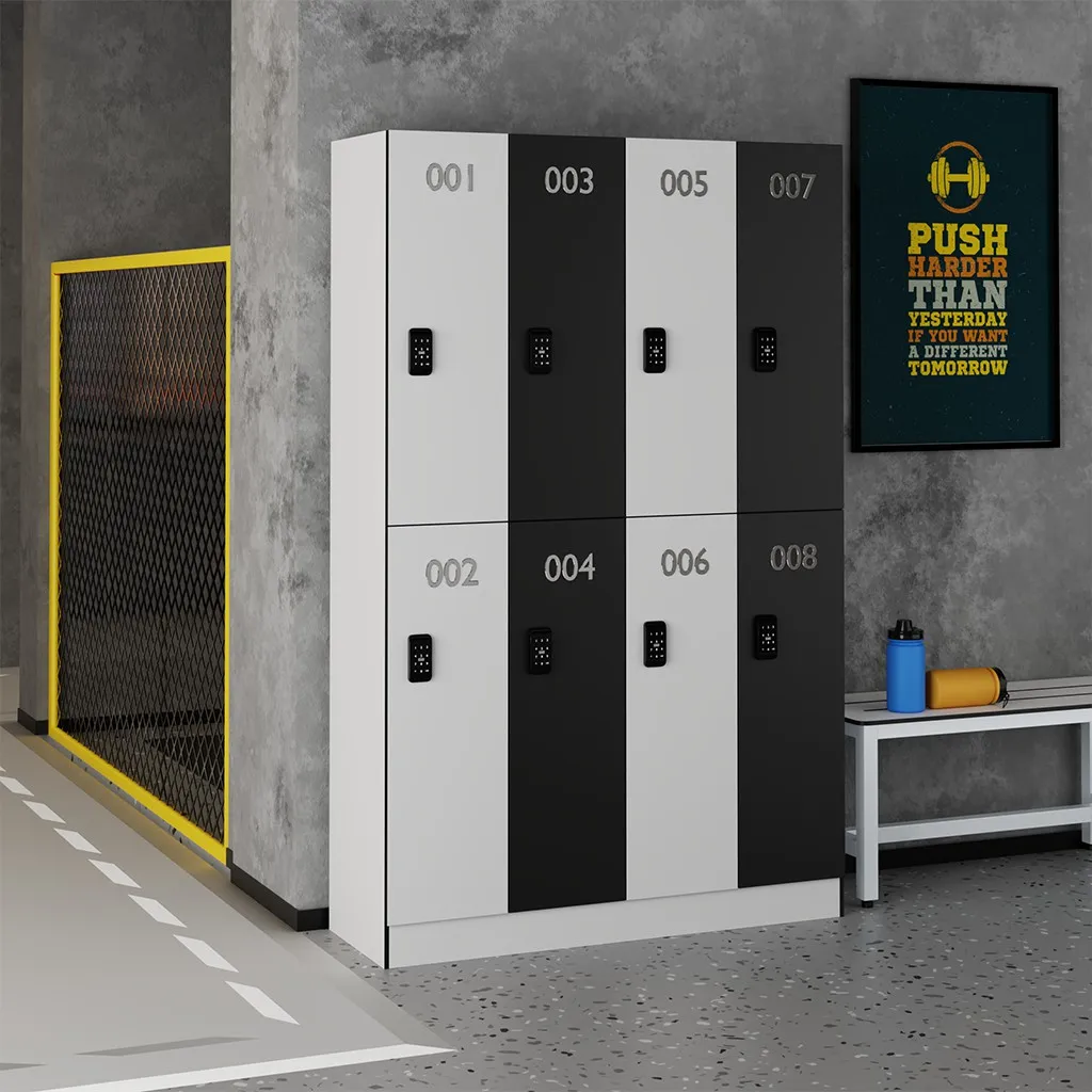 Innovative Design Large Capacity 4 Door Steel Locker Cabinet Customized Size Public Z Shape Clothes Locker for Storage
