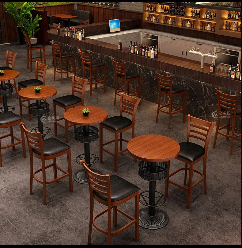 Industrial Style Solid Wood Restaurant Booth Sofa Custom Bar Restaurant