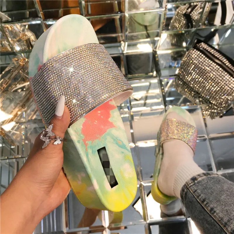 2021 summer tie dye platform sandals Alibaba