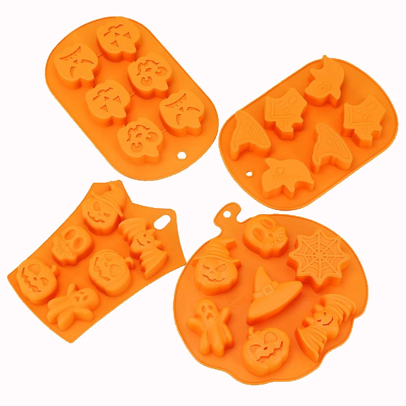Handmade Halloween 6 Cavity Silicone Mold Pumpkin Head Shape Cake Tool for DIY Soap & Candy