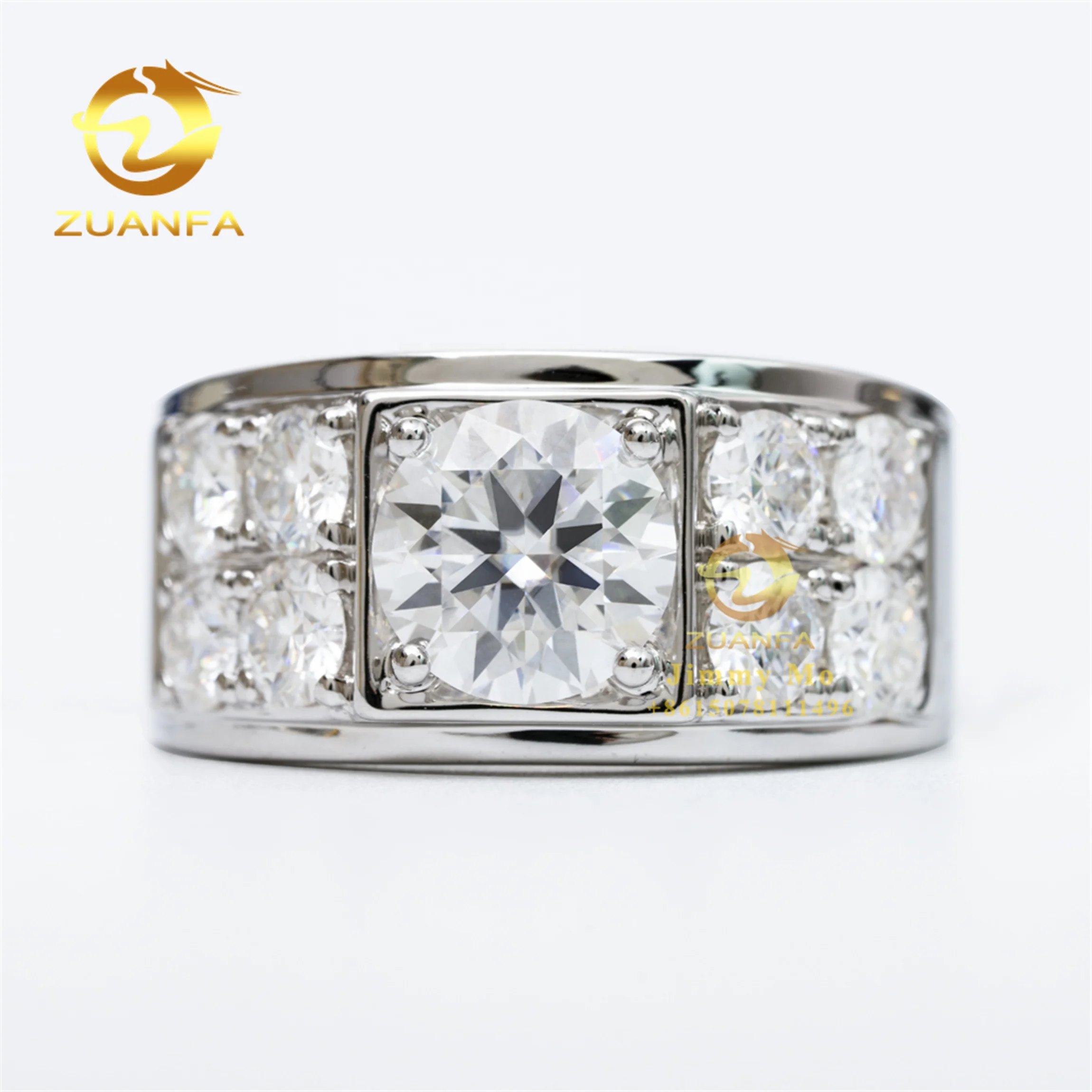 New Design Solid Silver 925 Sterling Silver Iced Out Bridal Man 