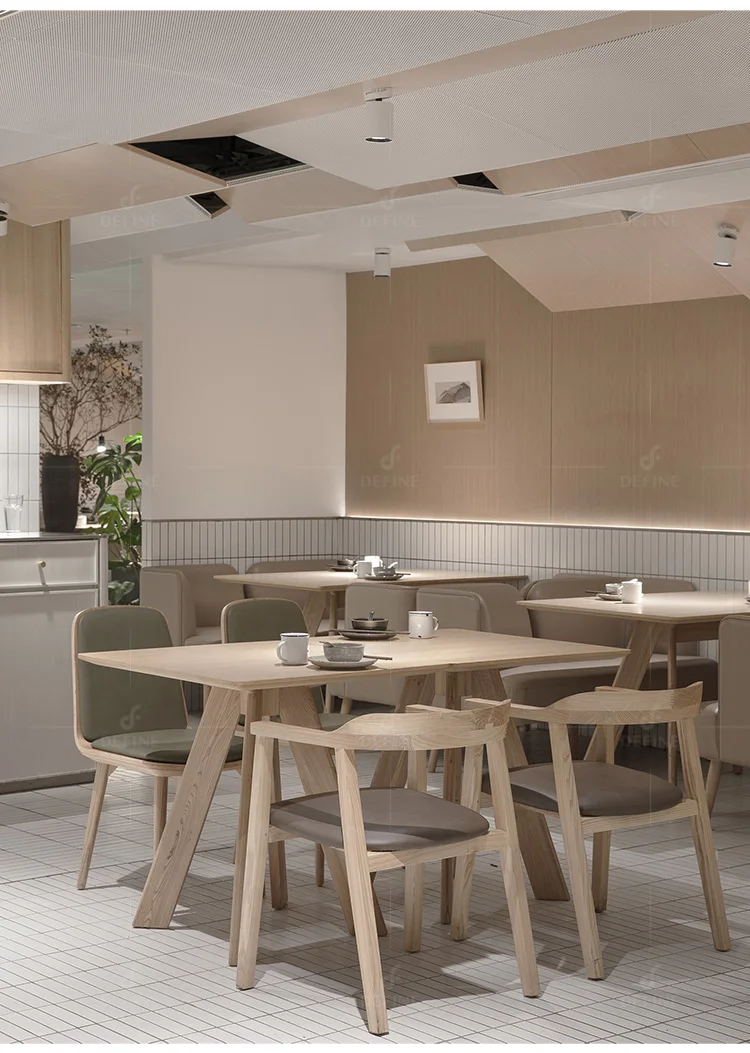 Modern Restaurant Furniture Booth Seats Cafeteria Cafe Table And Chairs