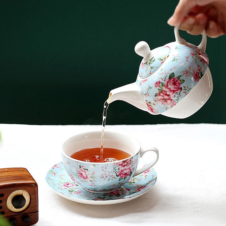 Tetera Infusor Porcelana Vintage Con Infusor - Distribuidora Por Mayor