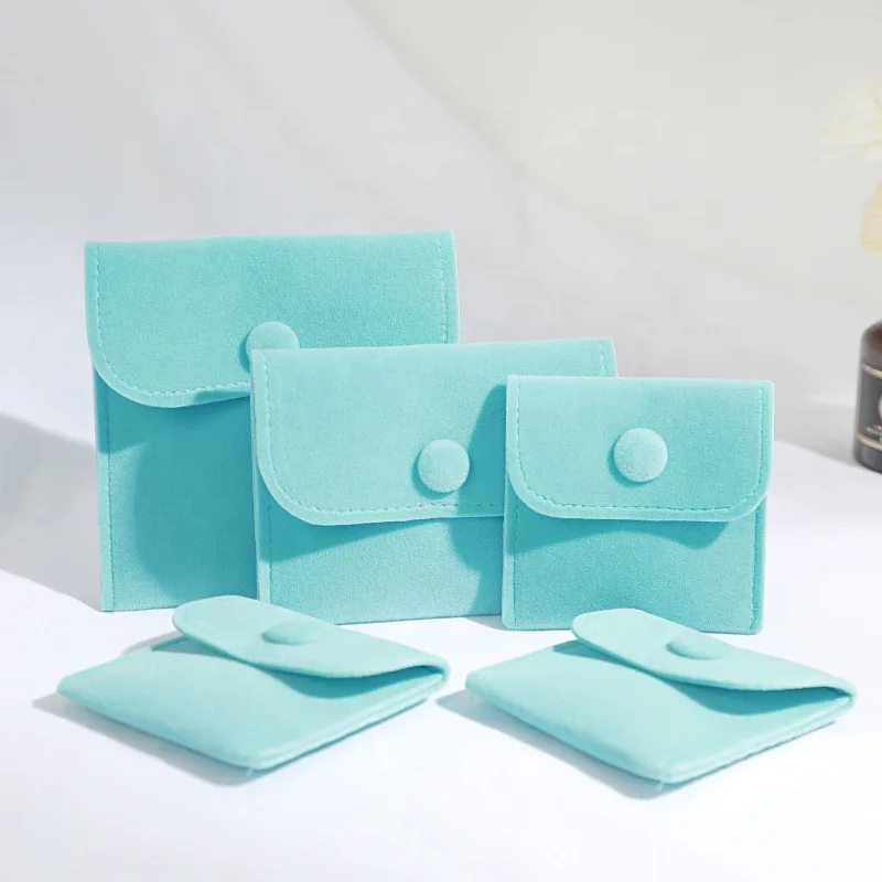 Small Earring Necklace Bracelet Ring Velvet Envelope Flap Packaging  Microfiber Custom Jewellery Bag Jewelry Pouch With Logo