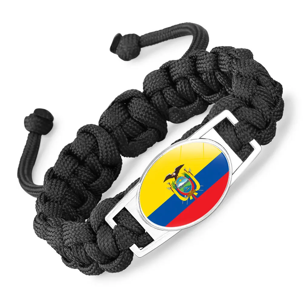 Braccialetto intrecciato con bandiera delle Barbados, braccialetto regolabile in nylon con cristallo e souvenir, braccialetto alla moda fatto a mano per uomo e donna, regalo speciale