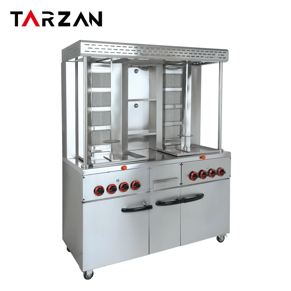 Commercial Gas Chicken Kebab Equipment Shawarma Machine Gas Sharwarma Machine Witch Cabinet