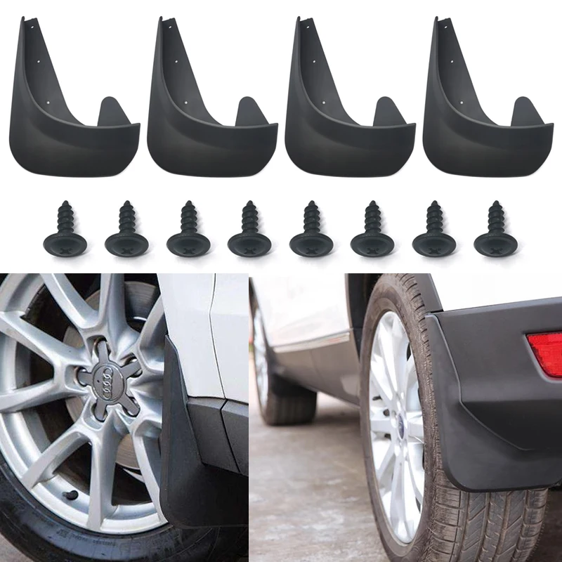 thumbnail image 2 of 4-Pack JONJEA Universal Car Mud Flaps – PVC Splash Guards With Hardware, Black & Red, Front & Rear 2 of 4
