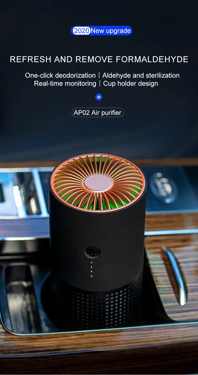 Car Air Purifiers Negative Ion Genarator Ionizer Air Cleaner Portable Hepa Filter Air Purifier