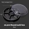 Six grid black sushi box with lid