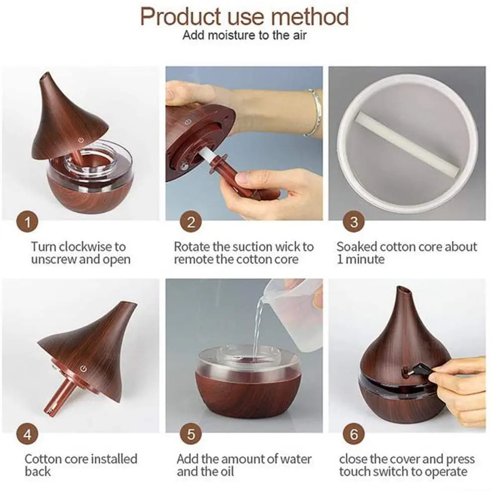 Factory Directly Classic Onion 300ml Air Mist Usb Wood Grain Home Aroma