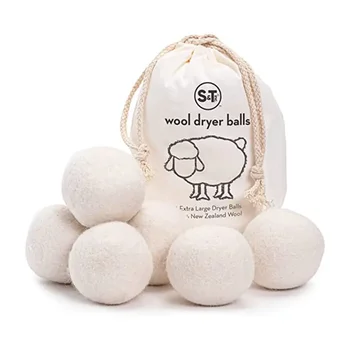 Natural Fabric Softener, Reusable, Reduces Clothing Wrinkles and Saves Drying Time The Small Large Dryer Ball Wool Dryer Balls