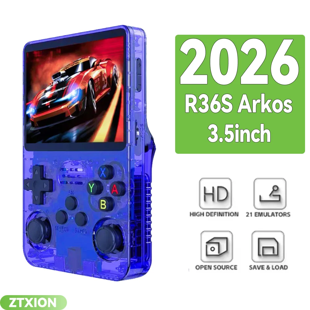 R36Sハンドヘルドレトロゲームコンソール3.5インチプリインストール