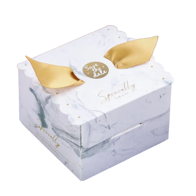 New Wedding Candy Box Packaging Bridesmaid Gift Paper Bag with  Ribbon  Luxury Packaging Wedding Candy Box Cardboard
