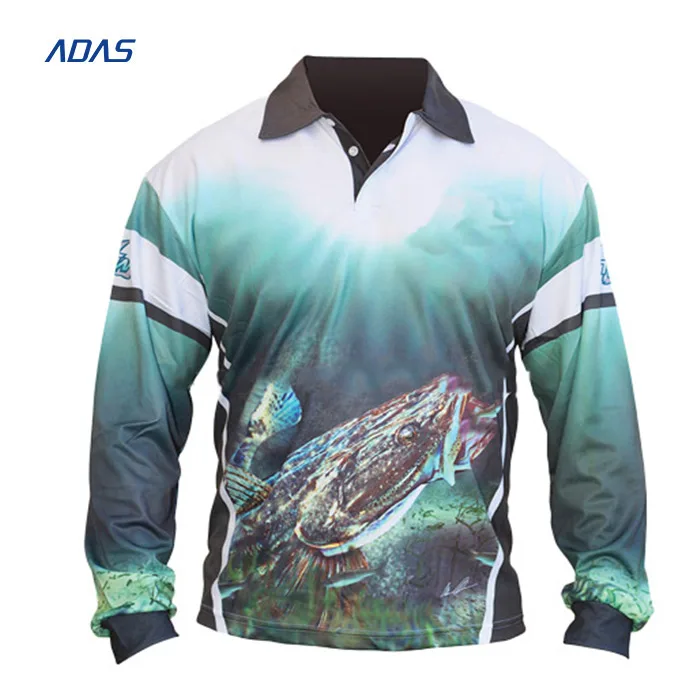 Polyester Long Sleeve Quick Dry Tournament Fishing Shirts Fishing Wear