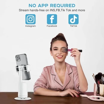 Live Vlog Rechargeable 360 Rotation Auto Ai Tracking Phone Holder Face Tracking Tripod With Remote Smart Phone Selfie Sticks detail image