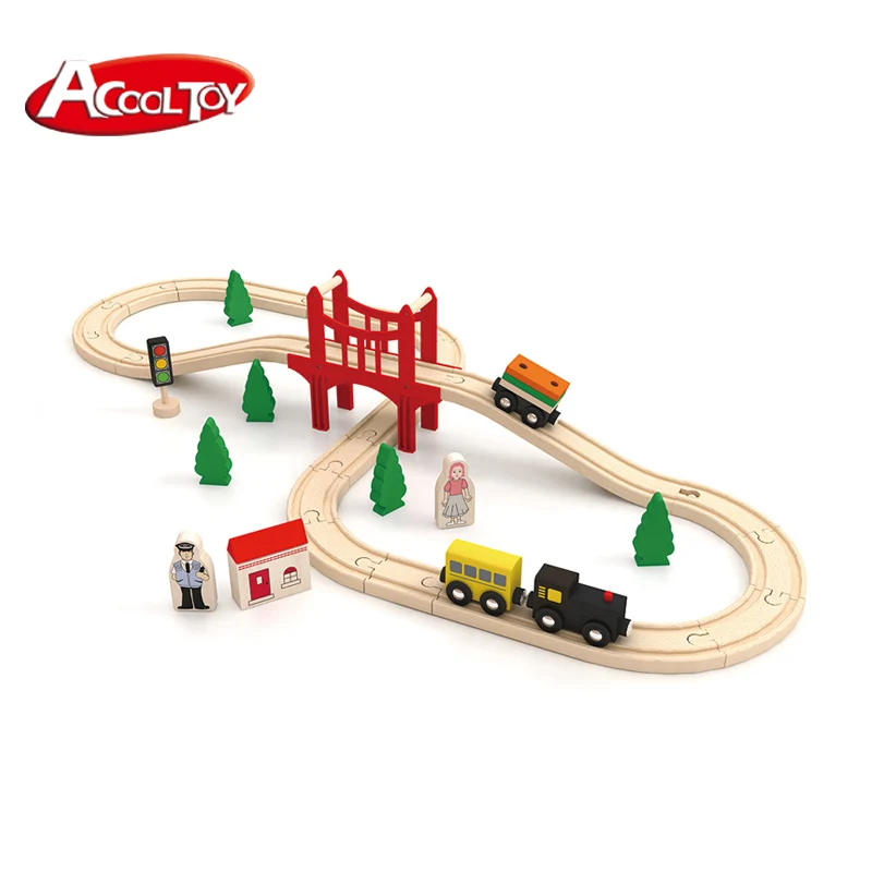 "8" Figure Wooden Toys Train Track Set Railway Wooden Slot Toy Buy