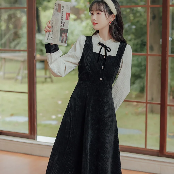DHgate.com:Girls Korean Style Wool Dress Two-Piece Set