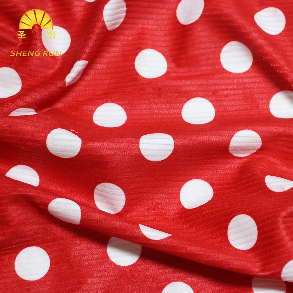 Нет минимального заказа, модная Полиэстеровая красная полоса, цифровая печать, вязаная Вельветовая ткань