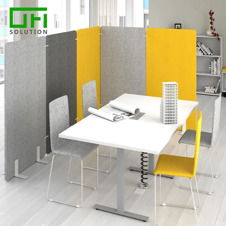 Sound Absorb Polyester PET Acoustic Panel Desk Noise Acoustic Partition Foldable Acoustic Divider Screen for Office
