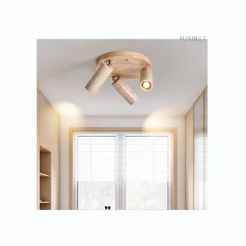 X2605 Modern ceiling lights wooden base travertine lampshade 3 lights led designed ceiling lamp lights for home