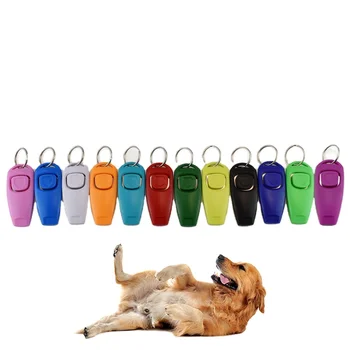 High Quality PC Plastic 2 in 1 Pet Dog Training Whistle with Clicker
