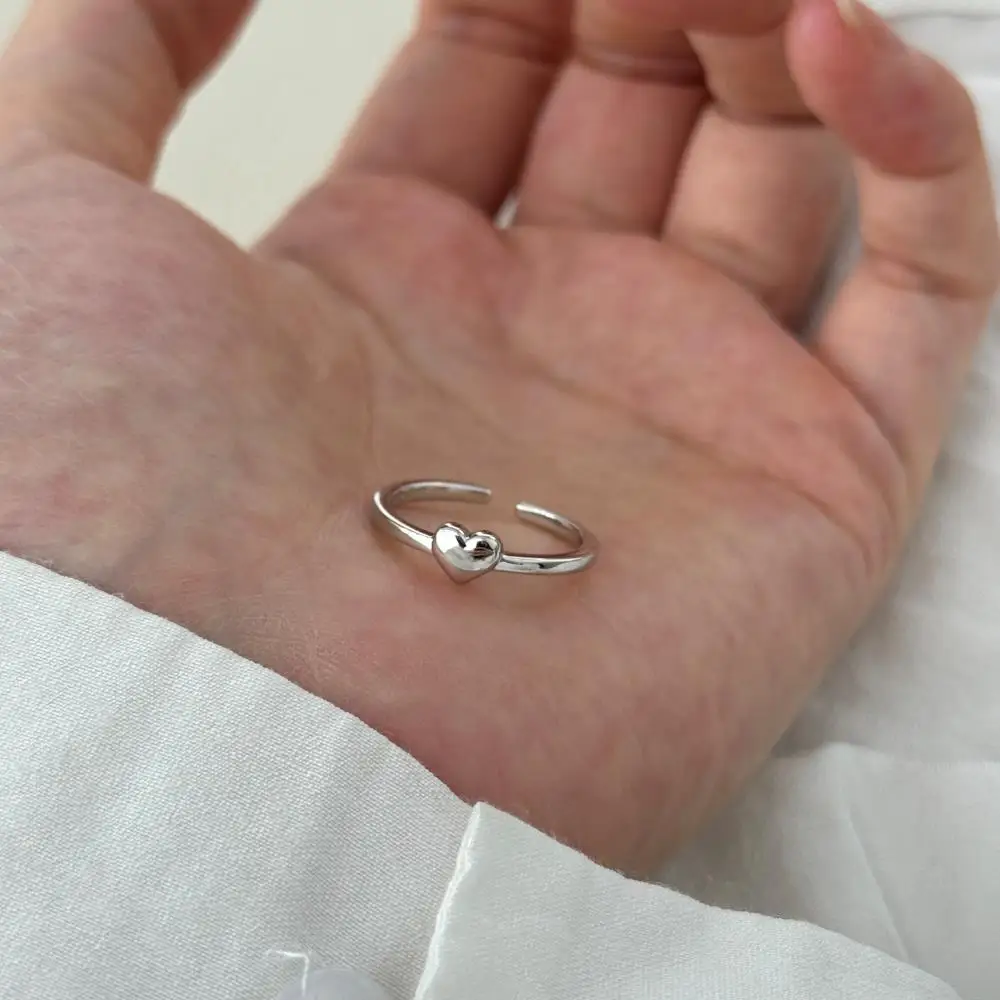 KAKODIY Open Adjustable Promise Ring Women Wedding 925 Sterling Silver Heart Ring Jewelry detail 7