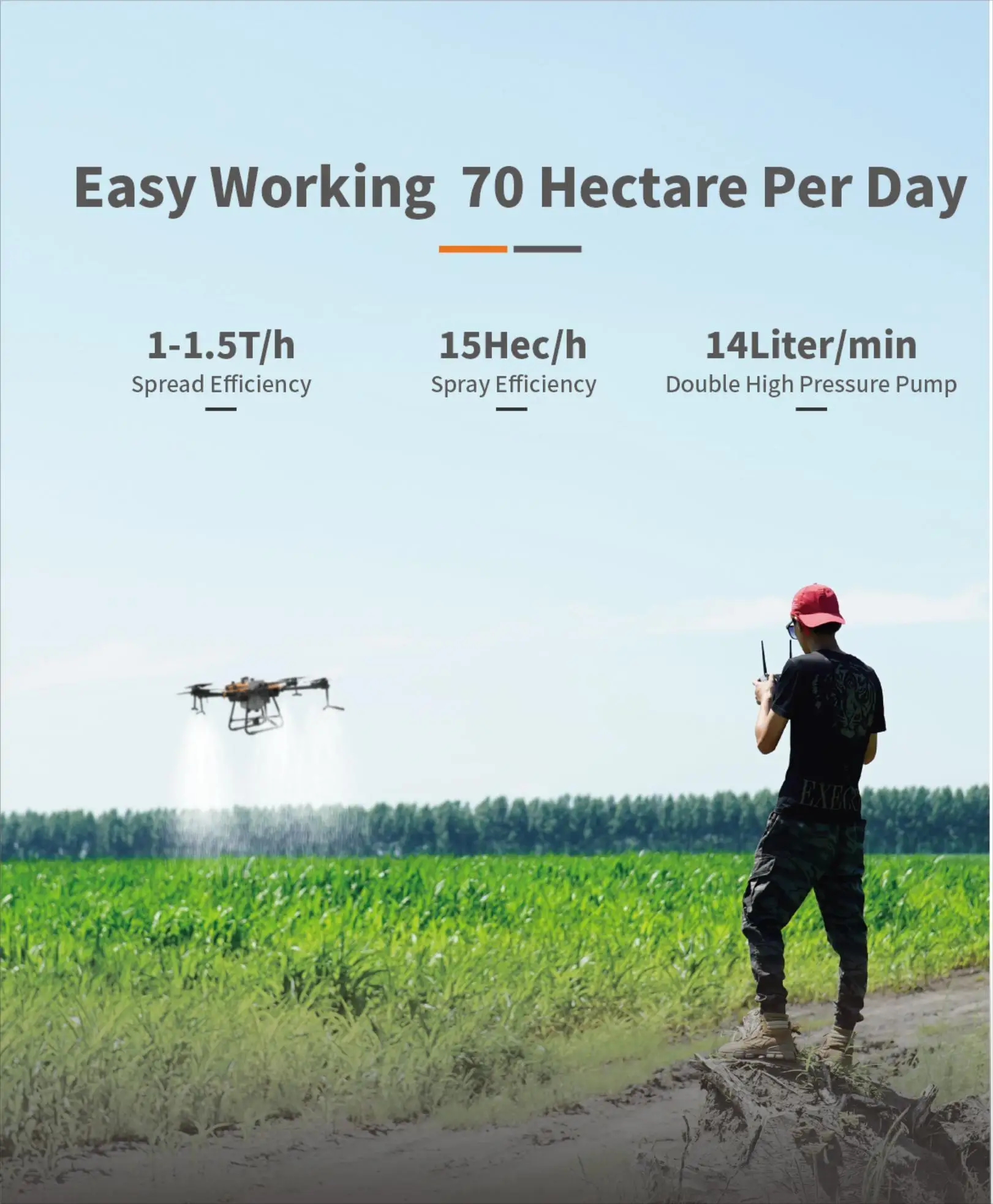 Drone Sprayer Djit40 40kg 40l 100 Acre Ha Drone Spraying Agri Oem